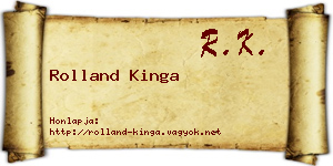 Rolland Kinga névjegykártya